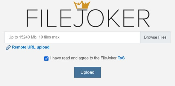 Filejokerファイルアップロードインターフェース