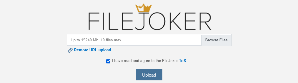 Filejoker Login Page